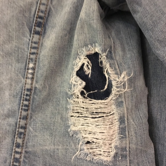 Blank NYC Distressed Jean Jacket | women’s size small - Picture 8 of 11